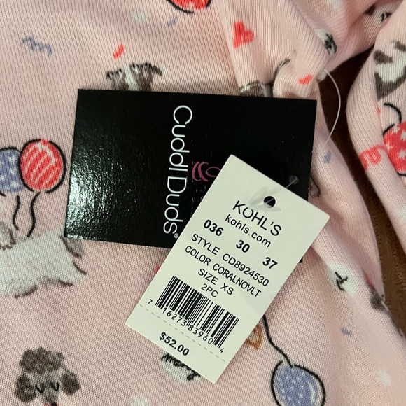 Cuddl Duds Pajama Top Womens Size XS Soft Novelty Dog Frenchie Pug Maltese NWT - Picture 4 of 6